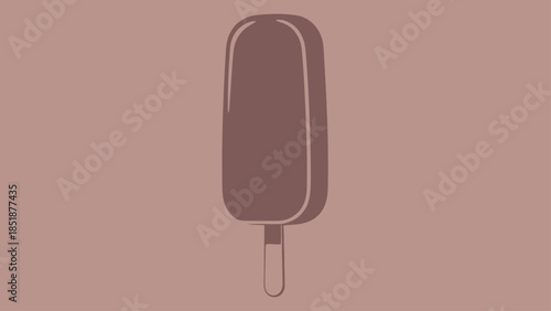 Minimalist chocolate ice cream bar on a pink background