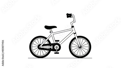 Simple black and white illustration of a BMX bicycle