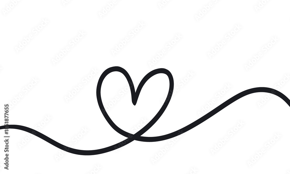 Obraz premium hearts one line design , for valentines and wedding cards