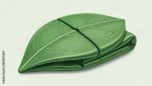 Folded green leaf with plant logo