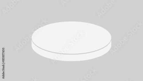 Minimalist White Disc Shape on Gray Background