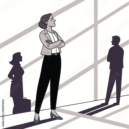 confident business woman standing in a modern office centre