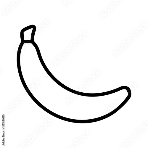 A banana icon bold outline vector illustration design