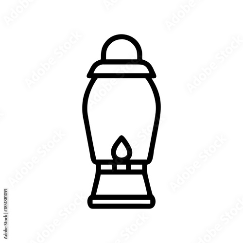 A camping lantern icon bold outline vector illustration design