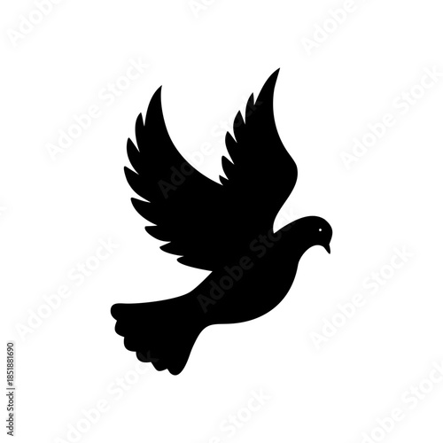 A flying pigeon icon bold outline vector illustration design