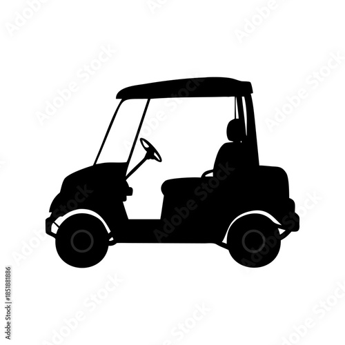 A golf cart icon bold outline vector illustration design