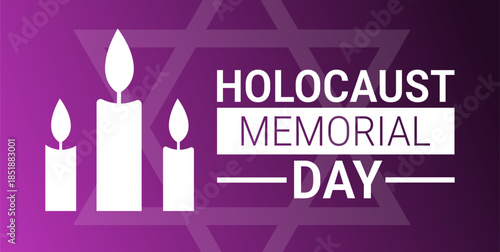 Holocaust Memorial Day background, banner, card or poster design template is observed every year during January, to raise awareness about the mission. Vector illustration.