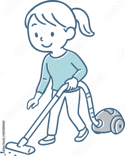 掃除機をかけている女性
A woman vacuuming