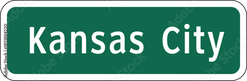 Kansas City, Missouri Green Road Sign Design Vector