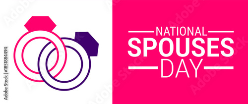 National Spouses Day background, banner, card or poster design template is observed every year during January, to raise awareness about the mission. Vector illustration.