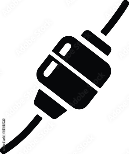 Silhouette inline electrical component on wire Vector Illustration