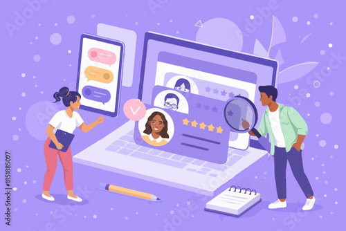 People Characters Choosing Best Candidate for Job. Hr Managers Searching New Employee. Recruitment Process. Human Resource Management and Hiring Concept. Flat Isometric Vector Illustration.