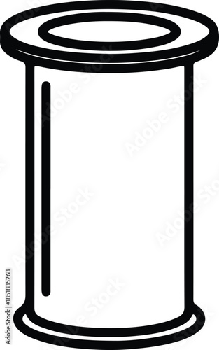 Silhouette of a cylindrical tube with flanges Vector Illustration