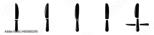 Collection of  butter knife silhouette icon set. cooking vector icons illustration