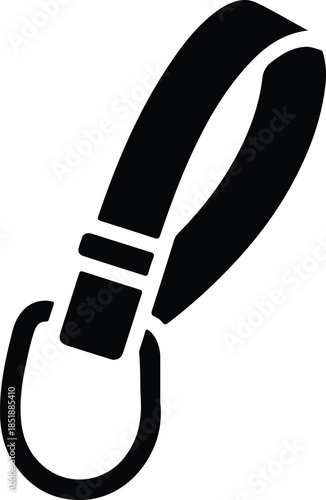 Silhouette of a lanyard with a clip attached Vector Illustration