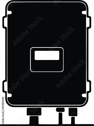 Silhouette of a modern electrical inverter on a white background Vector Illustration