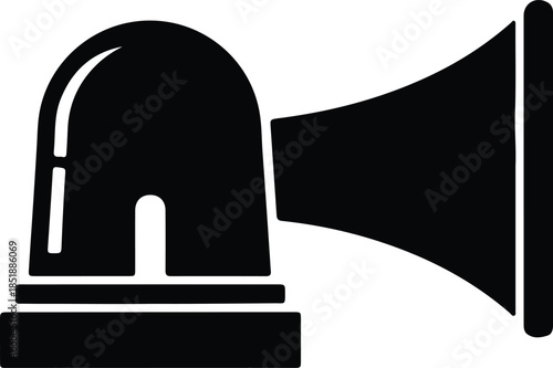 Silhouette siren alarm warning light for emergency situations Vector Illustration