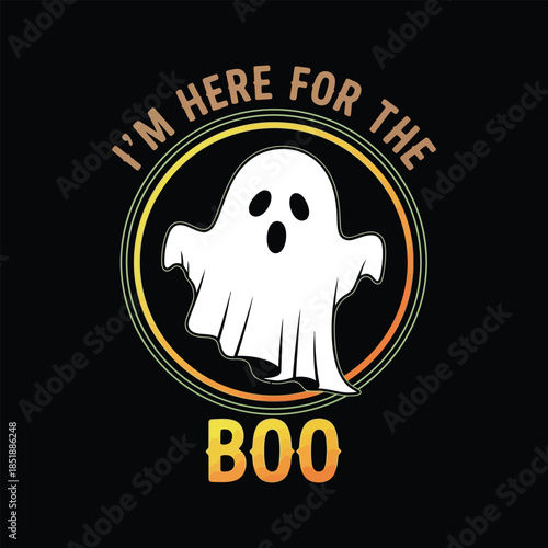 Funny Halloween Ghost Design with Boo Text