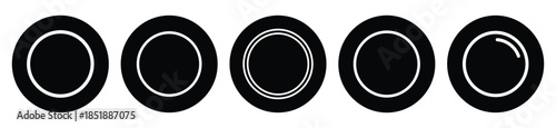 Collection of  dinner plate silhouette icon set. cooking vector icons illustration