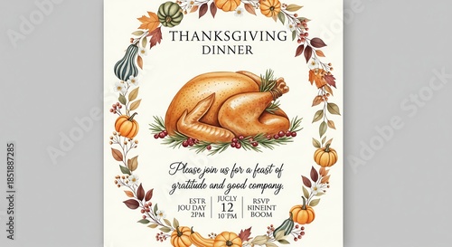 A festive bakery menu card with a vintage floral vector design for holidays and seasonal celebrations