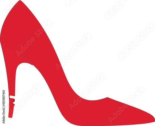 Elegant red stiletto heel shoe, symbolizing fashion and confidence
