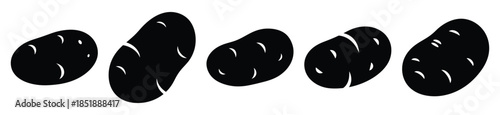Collection of  potato silhouette icon set. cooking vector icons illustration