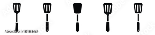Collection of  spatula silhouette icon set. cooking vector icons illustration