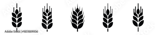 Collection of  wheat grain silhouette icon set. cooking vector icons illustration