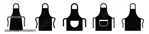 Collection of  apron silhouette icon set. cooking vector icons illustration