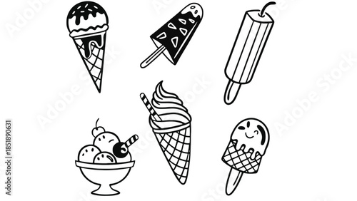 Delicious ice cream treats and sweet desserts