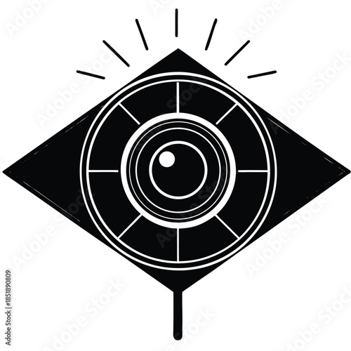 focus mode vector icon on white background