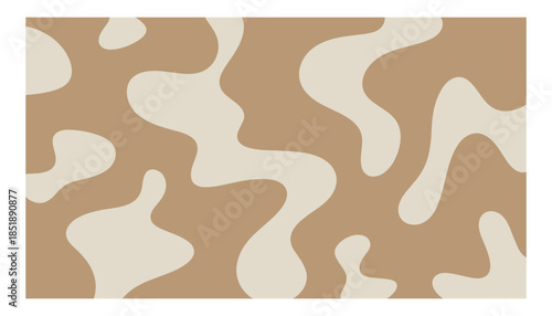 Organic abstract pattern with beige and cream wavy shapes