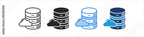 Server Icon Set Multiple Style Vector Collection