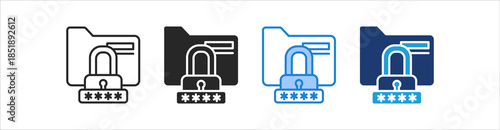 Encrypted Icon Set Multiple Style Vector Collection