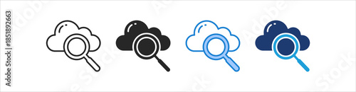 Search Icon Set Multiple Style Vector Collection