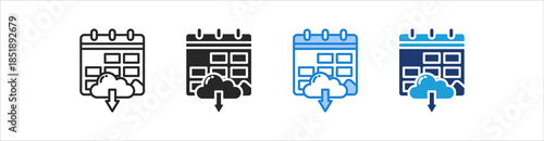 Schedule Icon Set Multiple Style Vector Collection