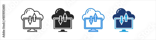 Data Transfer Icon Set Multiple Style Vector Collection