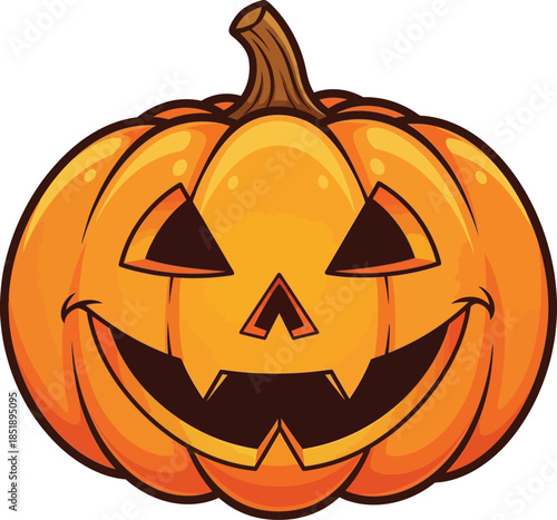 Happy Halloween Pumpkin JackoLantern Decoration Illustration