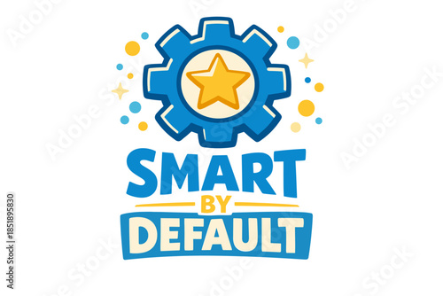 Smart by default gear icon with star and sparkles