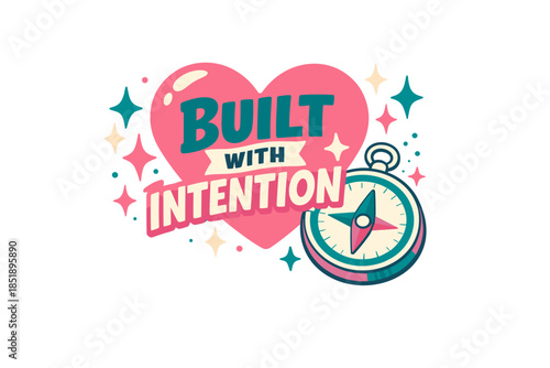 Heart and compass design emphasizing purpose and intention