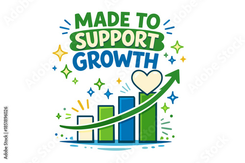 Colorful growth chart design with motivational message and heart symbol