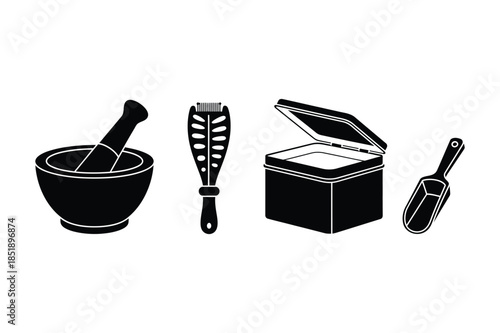 Culinary and Apothecary Tool Silhouettes for Kitchen or Lab