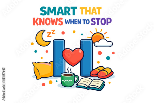 Smart lifestyle emphasizing balanced rest and relaxation with pillows and coffee