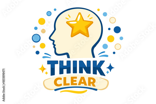 Think clear logo design with star and colorful accents