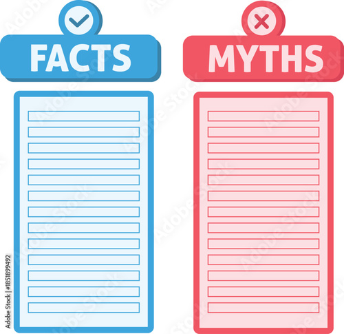 Facts and Myths Infographic – Truth vs Falsehoods Educational Template