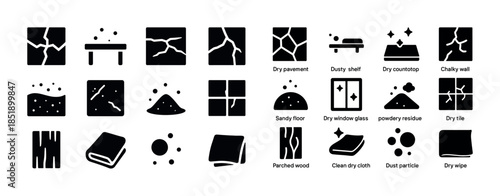 Cracked surfaces and textures: pavement, glass, wood, residue, s