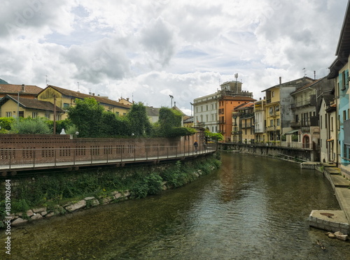Принти на полотні Picturesque Waterfront and Nigoglia Canal in Omegna, Italy