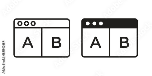 A B testing icons for designers, web developers, displays and websites