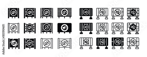 Sound icons: diverse speaker and mute symbols collection
