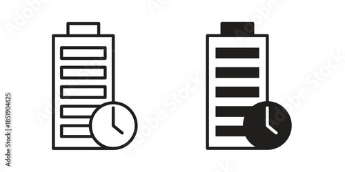 Battery life icons for designers, web developers, displays and websites